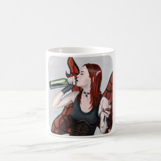 Magische fee Drink Wine Fantasy Art Coffee Mok (Center)