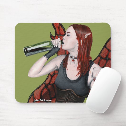 Magische fee Drink Wine Fantasy Art Muismat (Met muis)