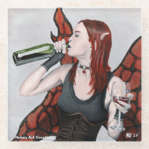 Magische fee Drink Wine Fantasy Glass Onderzetter
