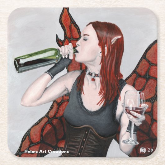 Magische fee Drink Wine Fantasy Paper Onderzetters (Voorkant)