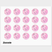 Magische fee eenhoorn roze glitter dank u ronde sticker (Vel)