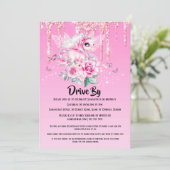 Magische fee eenhoorn vlinder vleugels glitter roo kaart (Staand voorkant)