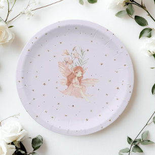 Magische Fee Eerste Verjaardag Betoverde Lilac Papieren Bordje
