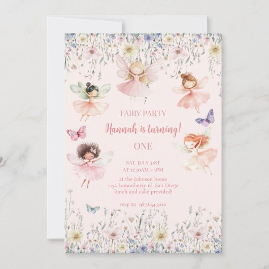 Magische fee Eerste Verjaardag, Fairy Bash Kaart (Voorkant)