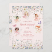 Magische fee Eerste Verjaardag, Fairy Bash Kaart (Voorkant / Achterkant)