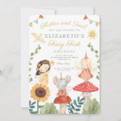 Magische Fee Eerste Verjaardag Paddestoel Woodland Kaart (Voorkant)