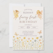 Magische fee eerste verjaardag uitnodiging (Voorkant)