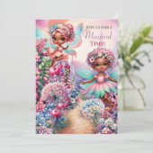 Magische Fee Eerste Verjaardagsfeest Kaart (Staand voorkant)