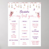 Magische Fee Eerste Verjaardagsfeestmijlpaal Poster (Voorkant)
