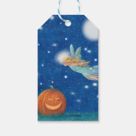 Magische fee en Jack O'Lantern Halloween-feest Cadeaulabel