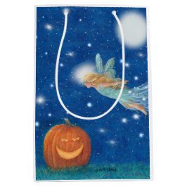 Magische fee en Jack O'Lantern Halloween-feest Medium Cadeauzakje