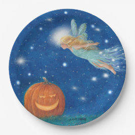 Magische fee en Jack O'Lantern Halloween-feest Papieren Bordje