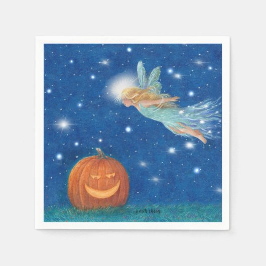 Magische fee en Jack O'Lantern Halloween-feest Servet (Voorkant)