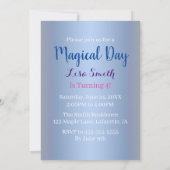 Magische fee en vlinders blauwe bloemen verjaardag kaart (Achterkant)