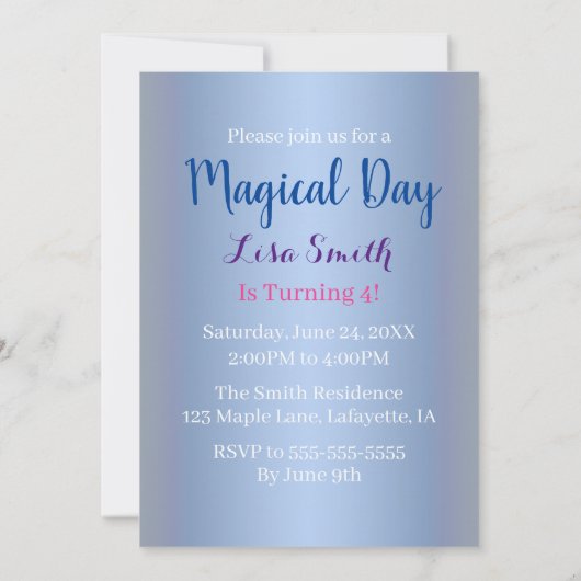 Magische fee en vlinders blauwe bloemen verjaardag kaart (Achterkant)