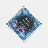 Magische fee en vlinders blauwe bloemen verjaardag servet (Hoek)