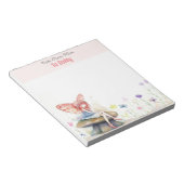 Magische Fee en Wildbloemen, Pastel Pink Notitieblok (Schuin)