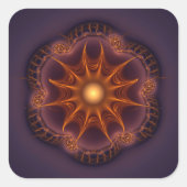 Magische fee fractal mystiek patroon vierkante sticker (Voorkant)