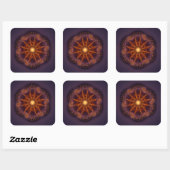 Magische fee fractal mystiek patroon vierkante sticker (Vel)