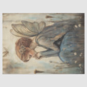 Magische fee in een weide gedempt blauw en beige tissuepapier (Voorkant)