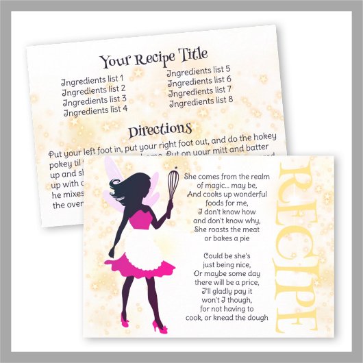 Magische fee koken bakken kookboek recept kaart