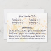 Magische fee koken bakken kookboek recept kaart (Achterkant)