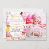 Magische fee meisje 1e verjaardag uitnodiging (Voorkant)