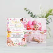 Magische fee meisje 1e verjaardag uitnodiging (Staand voorkant)