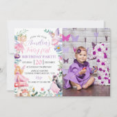 Magische fee meisje 1e verjaardag uitnodiging (Voorkant)