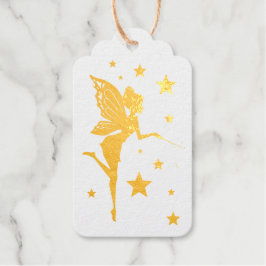 Magische Fee met Bloemen en Sterren Goudfolie Cadeaulabels