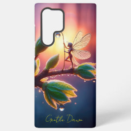 Magische fee met dauwdruppel lantaarn op de tak samsung galaxy hoesje