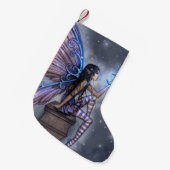 Magische fee met Moon Christmas Stocking Kleine Kerstsok (Voorkant (Hangend))
