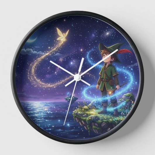 Magische Fee Nacht Wandklok (Voorkant)