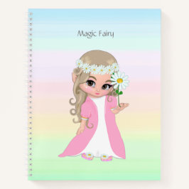Magische fee op meerkleurige pastelkleuren notitieboek