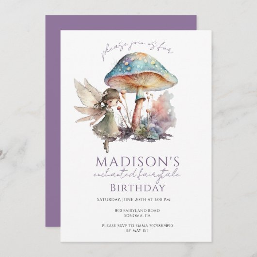 Magische Fee Pixie Sprookje Verjaardagsfeestje Kaart (Voorkant / Achterkant)