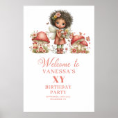 Magische Fee Roze Verjaardags Welkom Poster (Voorkant)