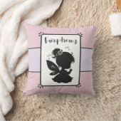 Magische Fee Silhouet: Roze Polka Dot Delight Kussen (Deken)