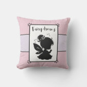 Magische Fee Silhouet: Roze Polka Dot Delight Kussen (Voorkant)