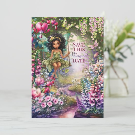 Magische Fee Sla Datum Feest Uitnodiging (Staand voorkant)