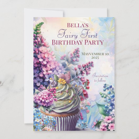 Magische Fee Sla Datum Feest Uitnodiging (Achterkant)