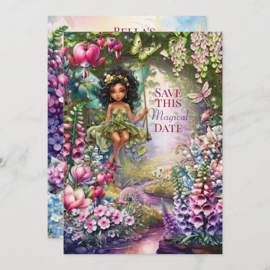 Magische Fee Sla Datum Feest Uitnodiging (Voorkant / Achterkant)