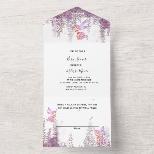 Magische Fee Thema Alles In Eén Uitnodiging (Binnen)