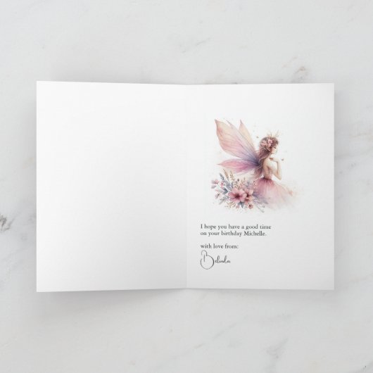 Magische Fee Verjaardag Kaart (Binnen)