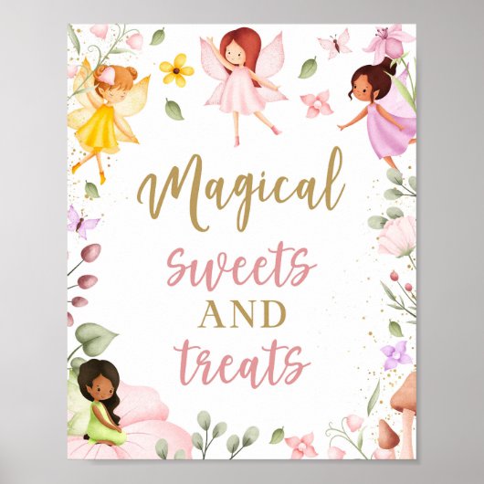 Magische Fee Verjaardag Sweets en Treats Teken Poster (Voorkant)