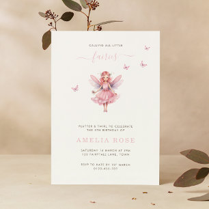 Magische Fee Verjaardag Whimsical Eenvoudig Elegan Kaart