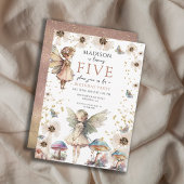 Magische feeën 5e verjaardag feestuitnodiging kaart