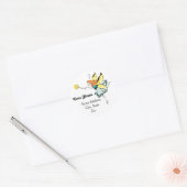 Magische feeën adreslabel ronde sticker (Envelop)