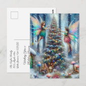Magische feeën en elfen kerstboom briefkaart (Voorkant / Achterkant)
