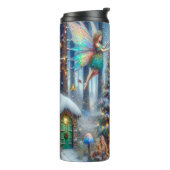 Magische feeën en elfen kerstboom thermosbeker (Gedraaid links)