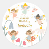 Magische feeën partij ronde sticker (Voorkant)